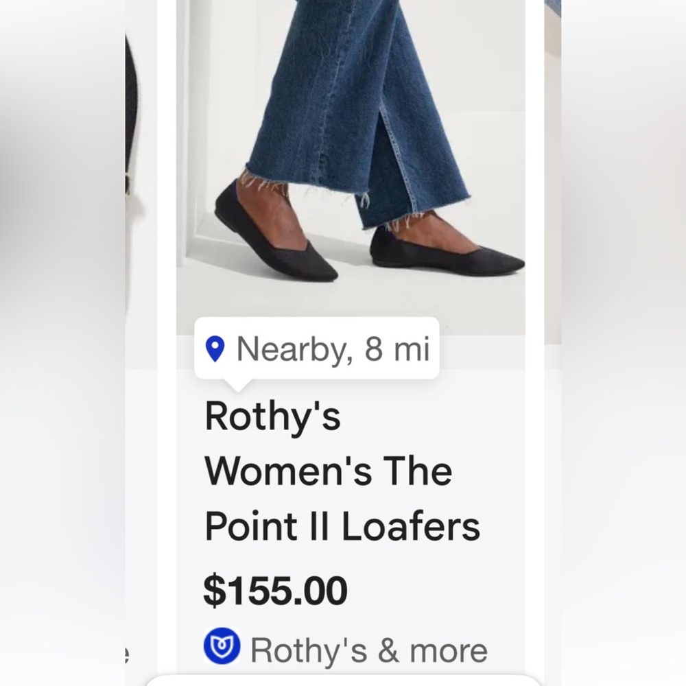 🔥Rothy's Elegant Black Flats with Blue Detail - Picture 3 of 14